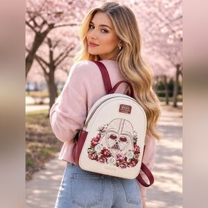 Loungefly Disney Star Wars Darth Vader Embroidered Floral Mini Backpack